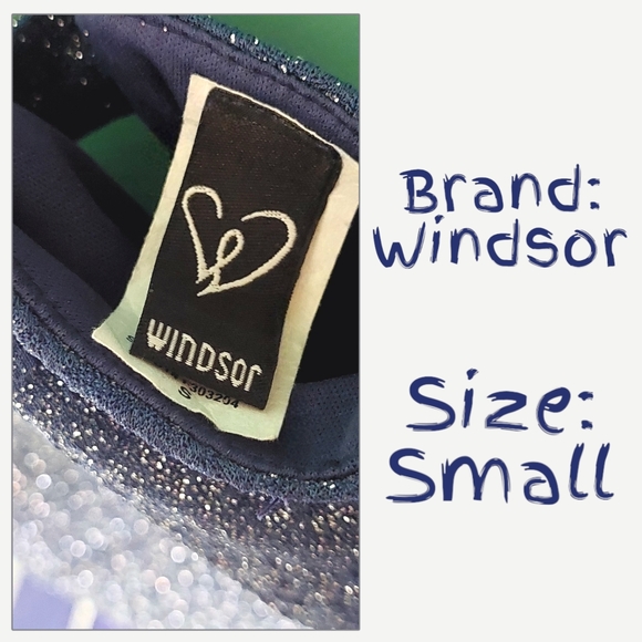 Windsor | Blue Sparkly Mini Dress w. Side Slit | Size Small | Dresses | - Picture 7 of 7